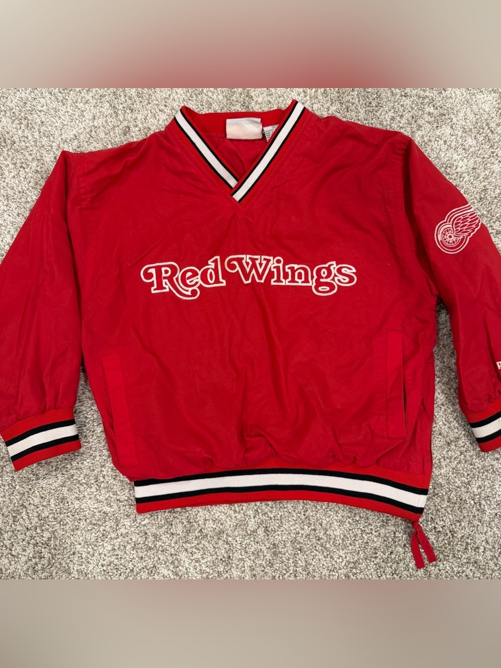 VINTAGE NHL DETROIT RED WINGS Embroidered Youth Windbreaker Jacket